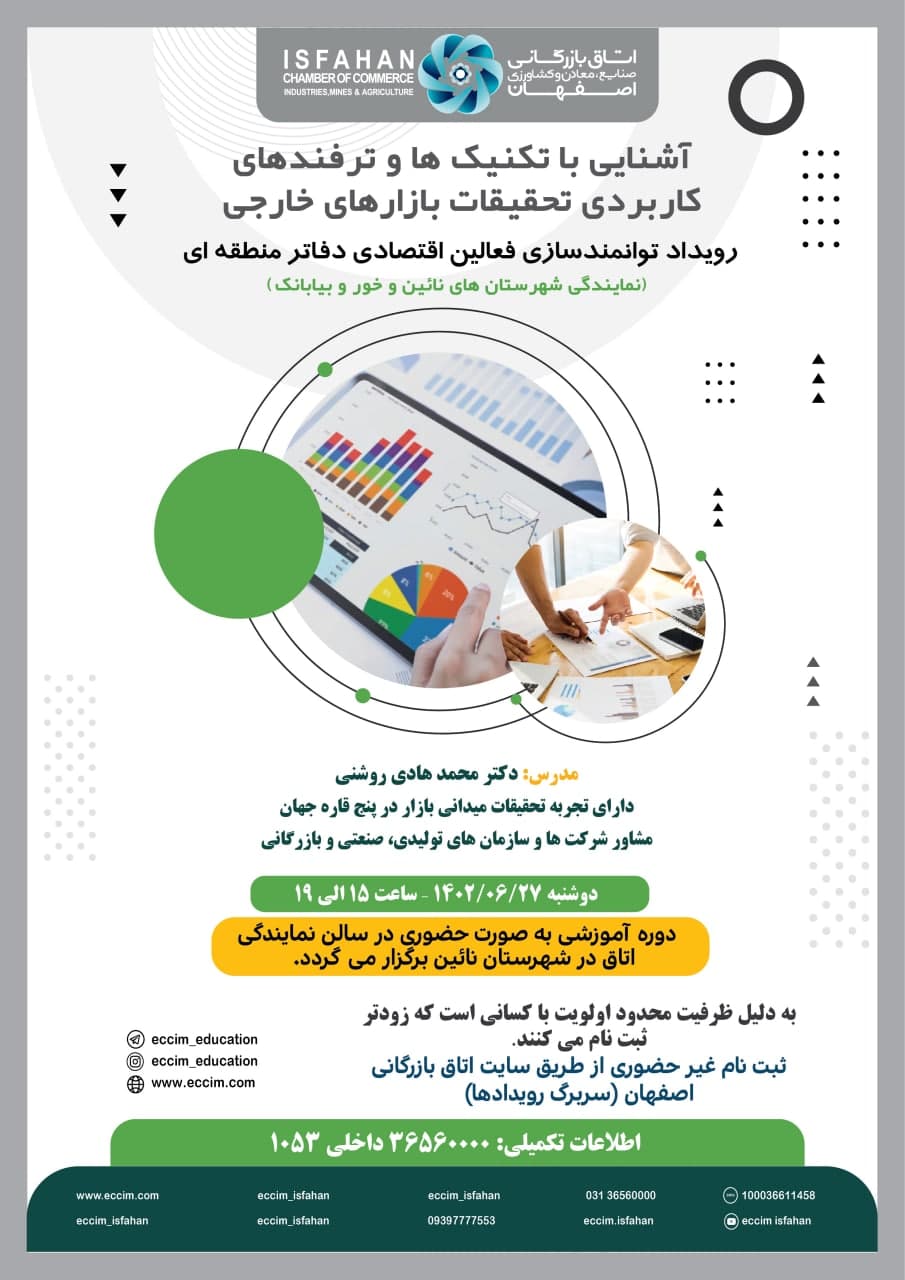 آشنایی با تکنیک ها و ترفندهای کاربردی تحقیقات بازارهای خارجی(ویژه دفاتر منطقه ای)